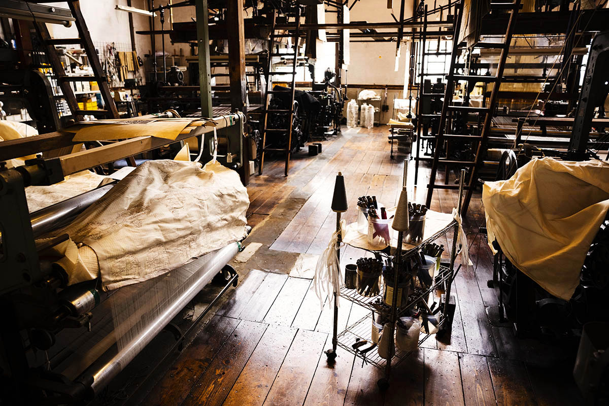 織物工場の内部
